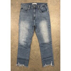 KanCan Jeans Womens 28 Raw Hem High Rise Ankle Straight Fit Denim